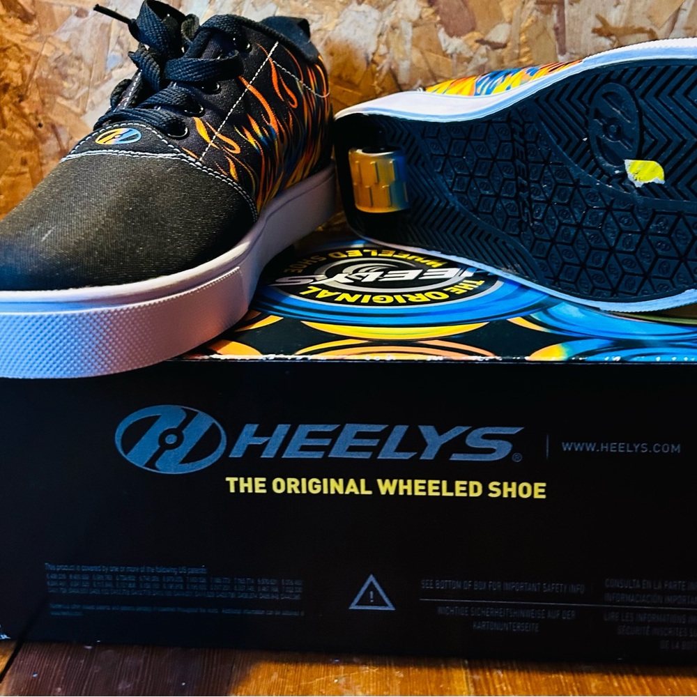 Heelys Black and Orange Flame Sneakers